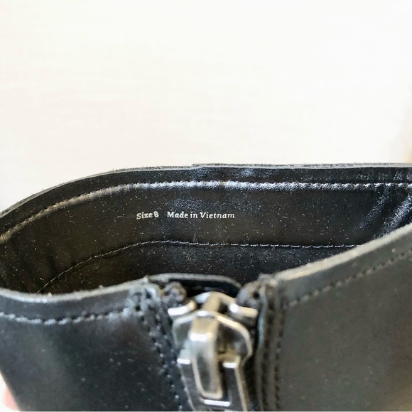 Dolce Vita Black Leather Camros Mid Calf Heeled Moto Bootie - Picture 6 of 9